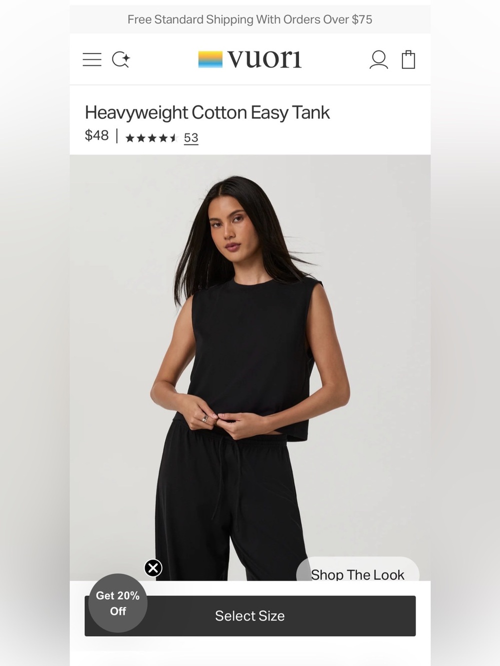 NWT Vuori Heavyweight Cotton Easy tank 🔥